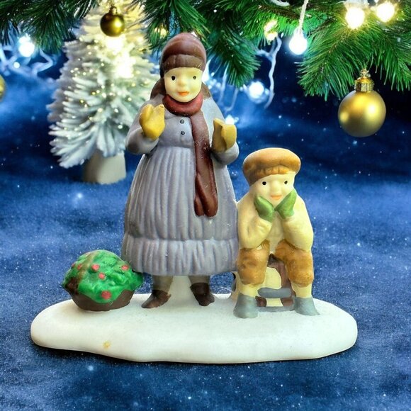 Dept 56 The Old Puppeteer - Woman and Child - Loose Figurine, Dickens 1992 - Picture 1 of 6